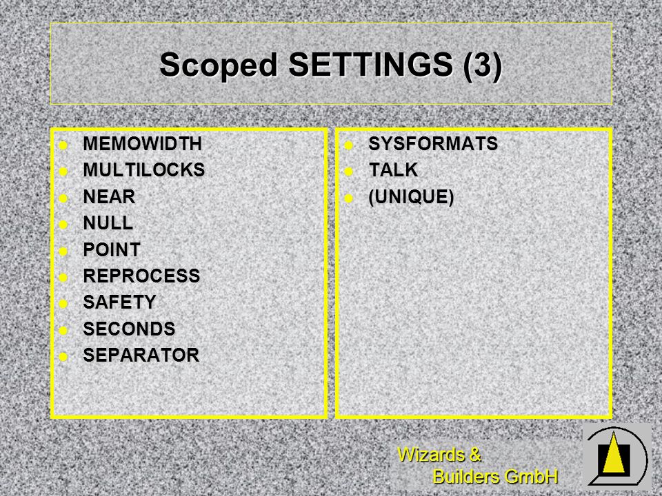 Scoped SETTINGS (3) MEMOWIDTH MULTILOCKS NEAR NULL POINT REPROCESS