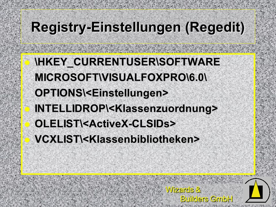 Registry-Einstellungen (Regedit)