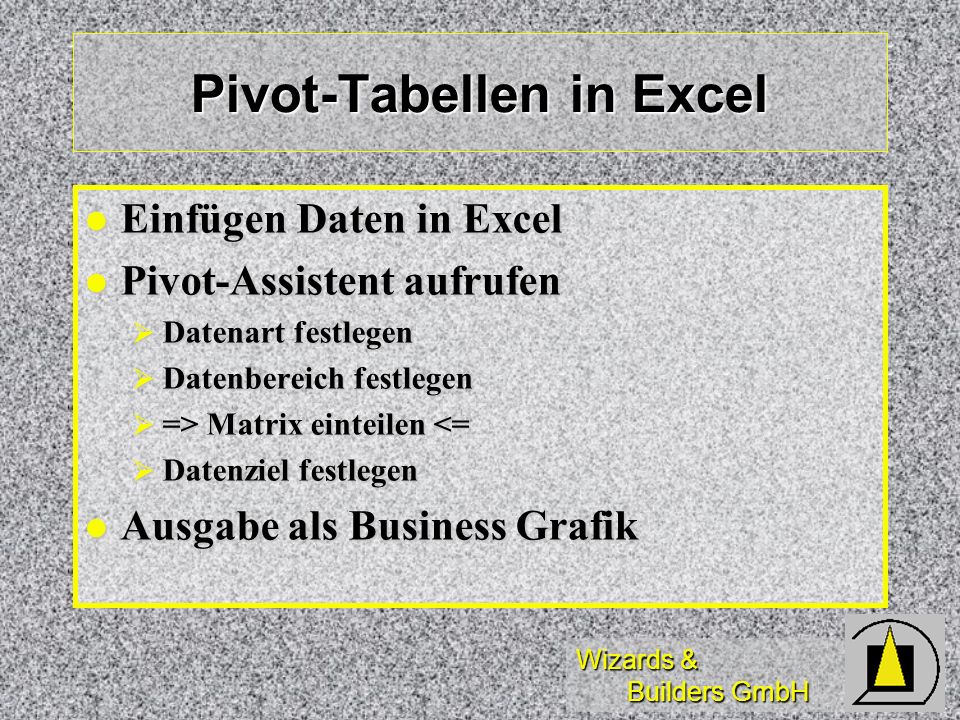 Pivot-Tabellen in Excel