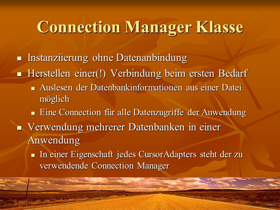 Connection Manager Klasse