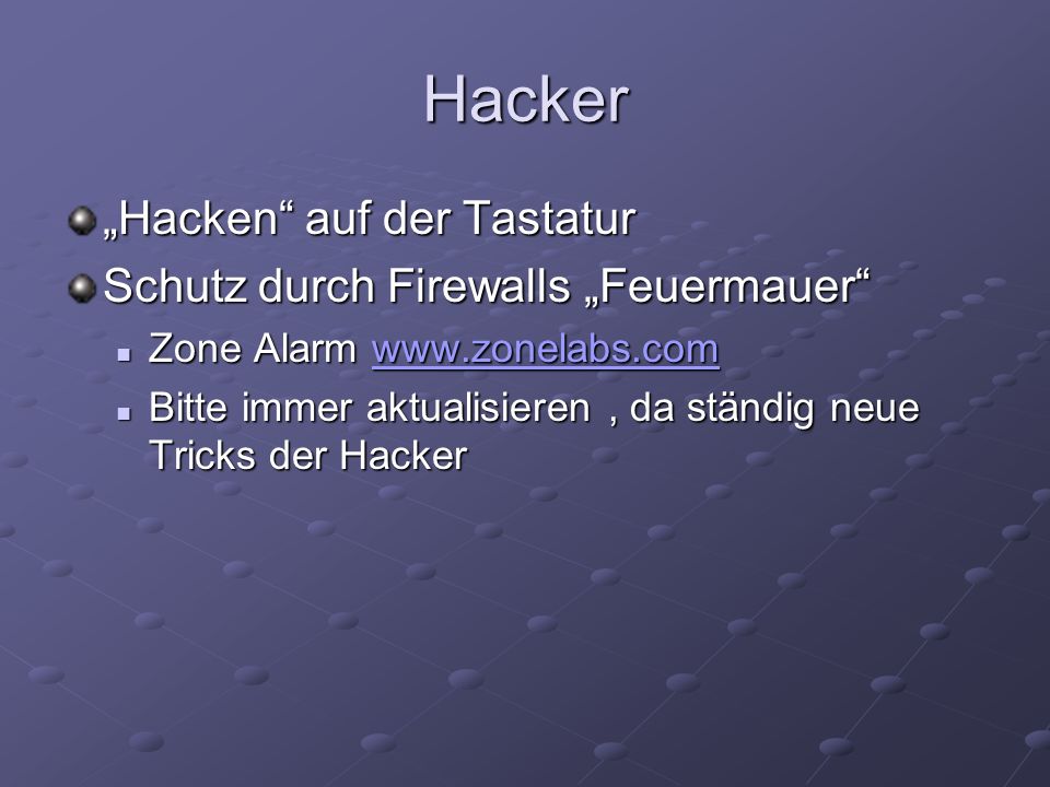 Hacker „Hacken auf der Tastatur Schutz durch Firewalls „Feuermauer