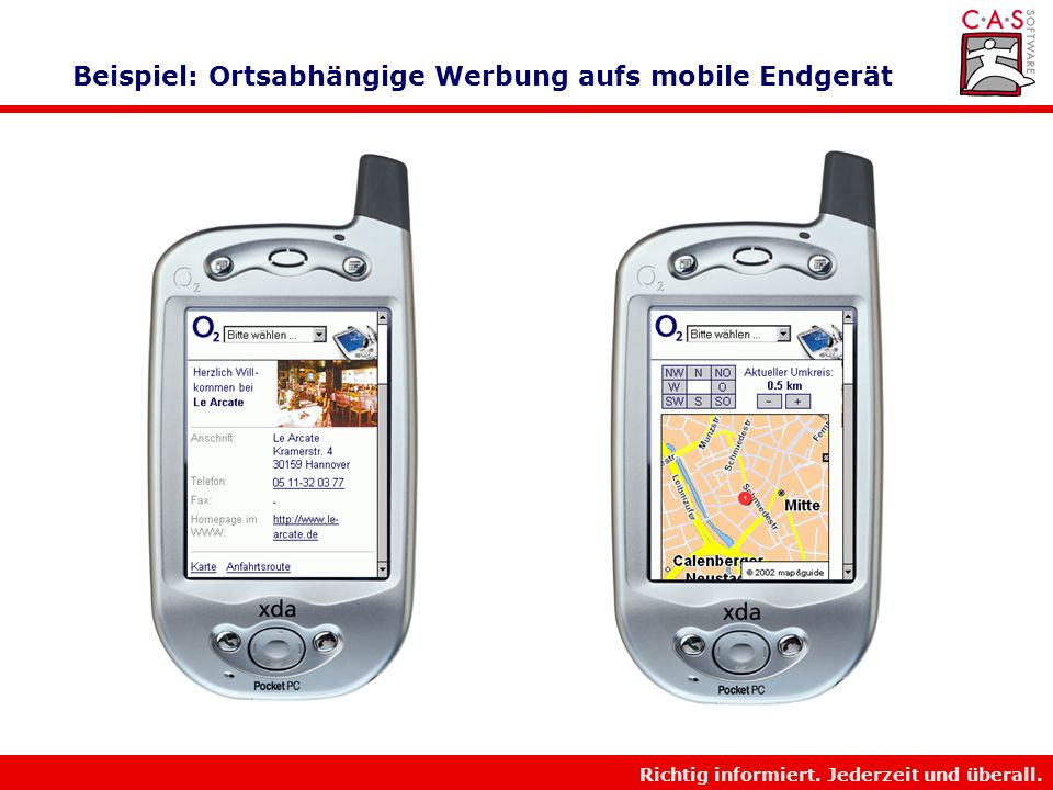 Beispiel: Ortsabhängige Werbung aufs mobile Endgerät