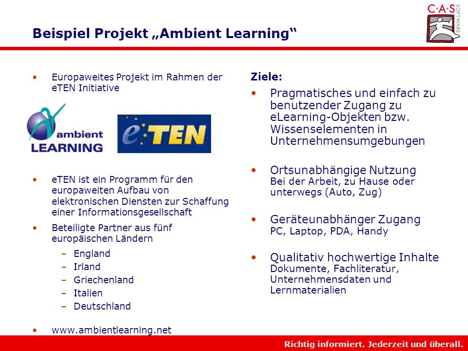 Beispiel Projekt „Ambient Learning