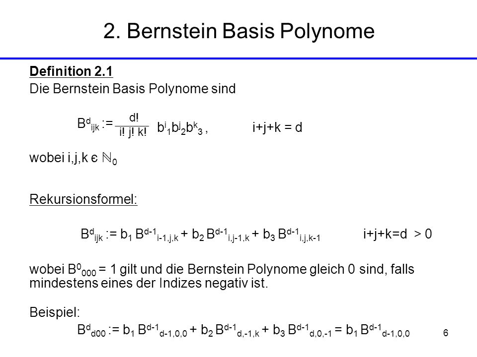 2. Bernstein Basis Polynome