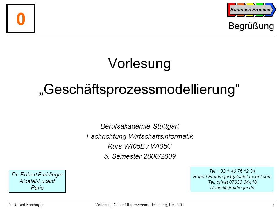 Vorlesung „Geschäftsprozessmodellierung