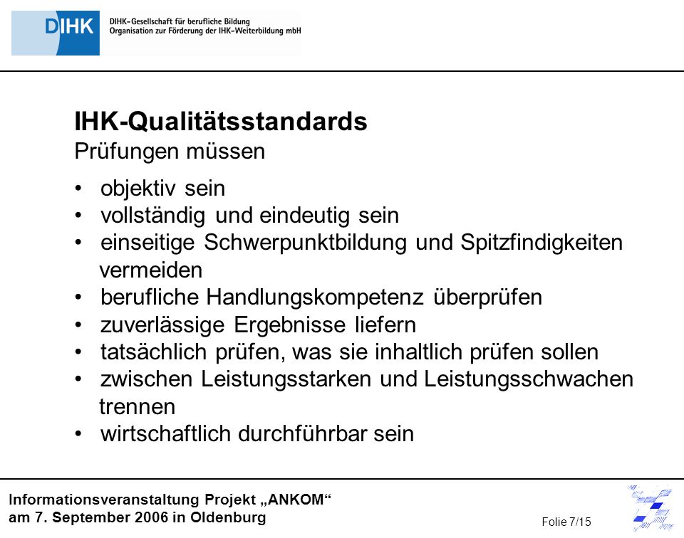IHK-Qualitätsstandards