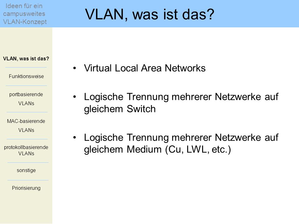 protokollbasierende VLANs