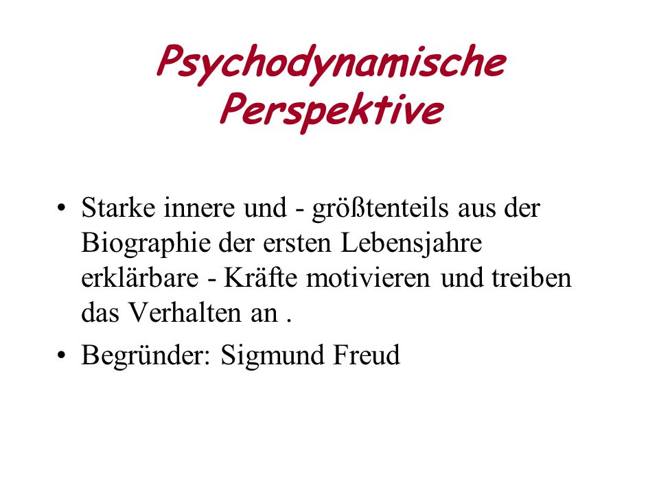 Psychodynamische Perspektive