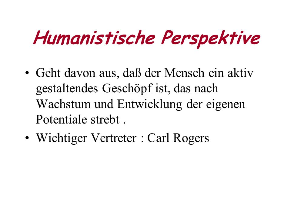 Humanistische Perspektive