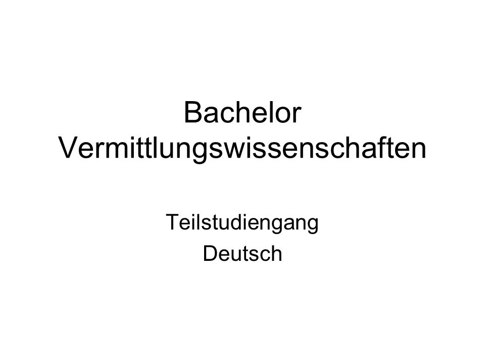 Bachelor Vermittlungswissenschaften