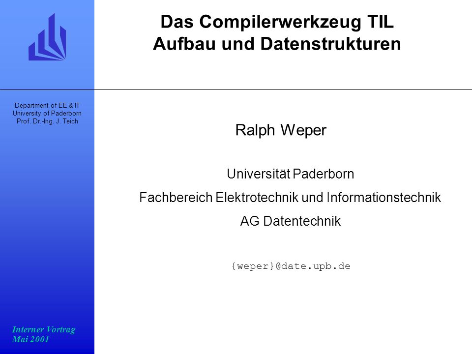 Das Compilerwerkzeug TIL Aufbau und Datenstrukturen