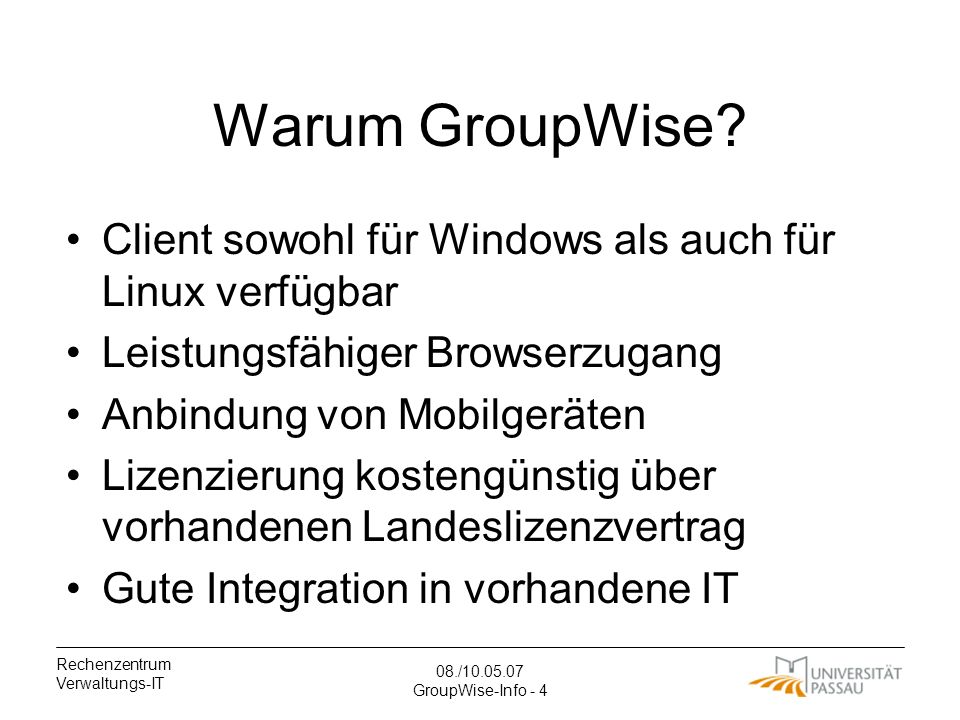 Warum GroupWise Client sowohl für Windows als auch für Linux verfügbar. Leistungsfähiger Browserzugang.