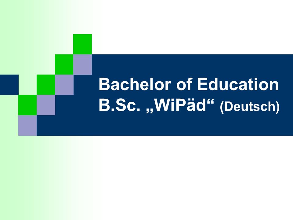 Bachelor of Education B.Sc. „WiPäd (Deutsch)