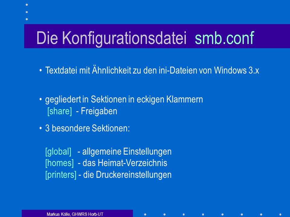 Die Konfigurationsdatei smb.conf