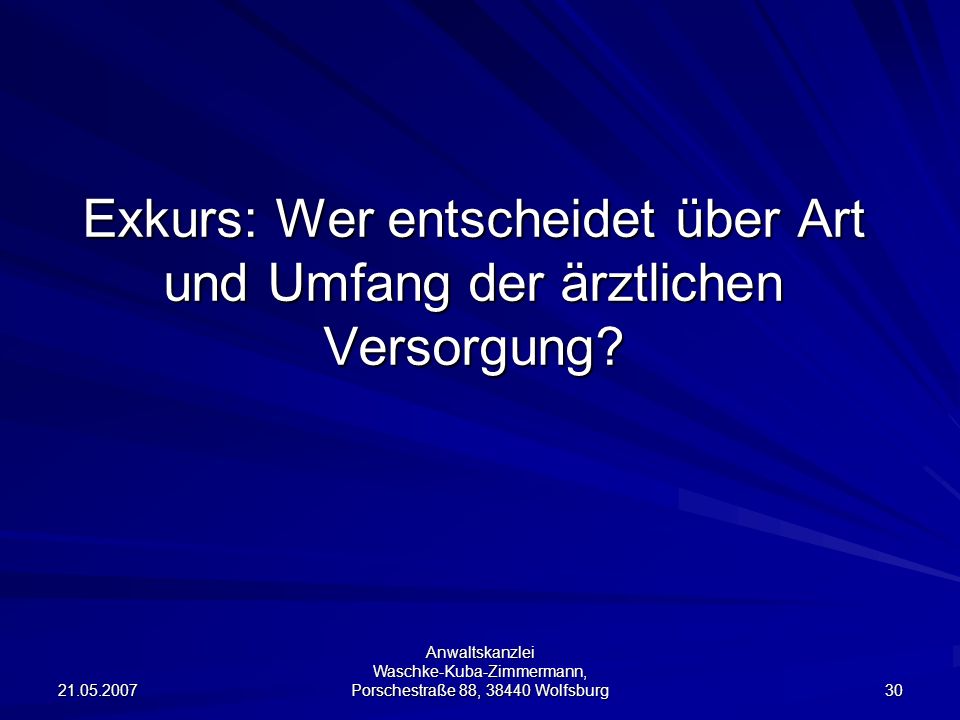 Exkurs: Wer entscheidet über Art und Umfang der ärztlichen Versorgung