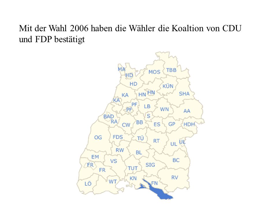 Mit der Wahl 2006 haben die Wähler die Koaltion von CDU und FDP bestätigt