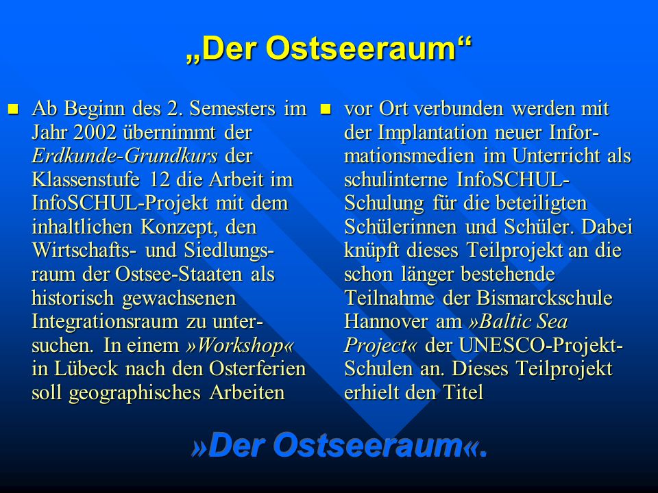 „Der Ostseeraum »Der Ostseeraum«.
