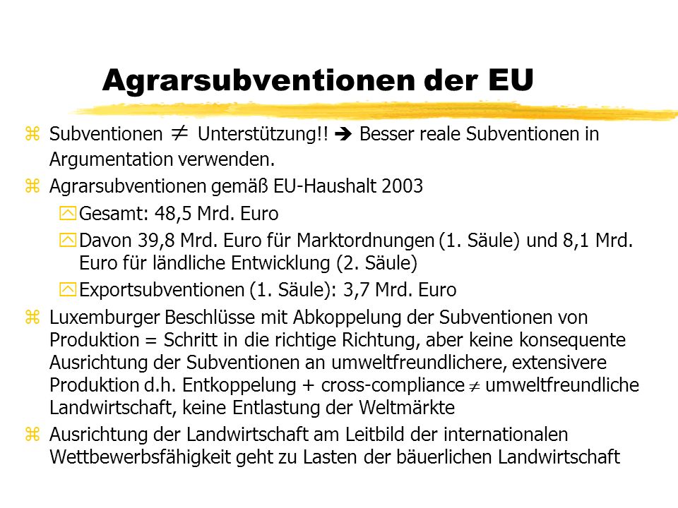 Agrarsubventionen der EU