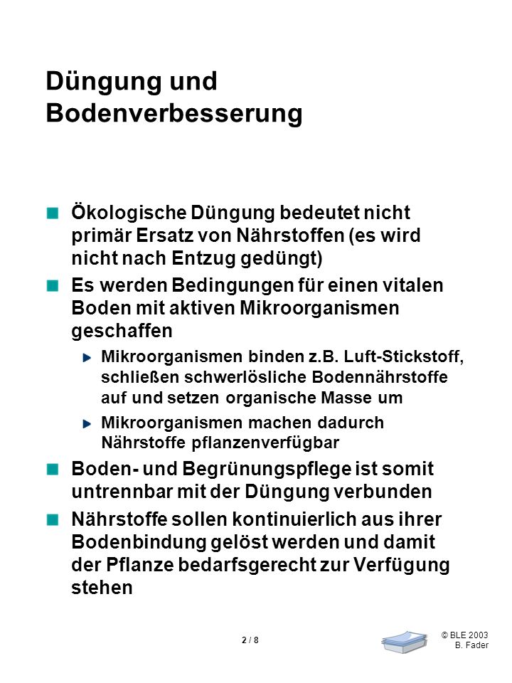Düngung und Bodenverbesserung