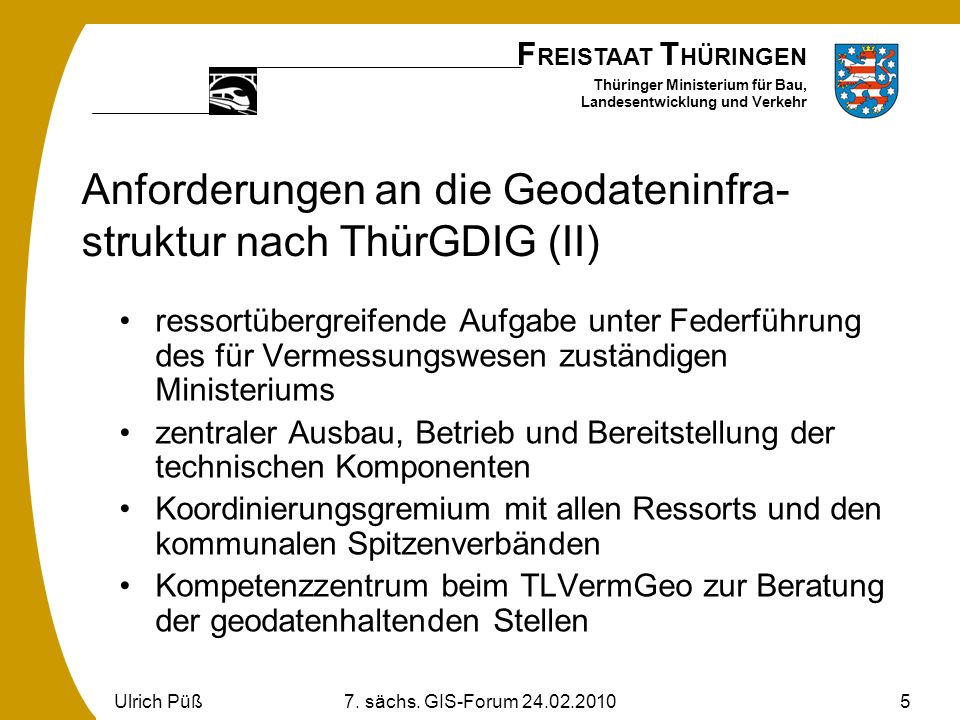 Anforderungen an die Geodateninfra-struktur nach ThürGDIG (II)