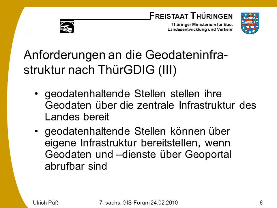 Anforderungen an die Geodateninfra-struktur nach ThürGDIG (III)