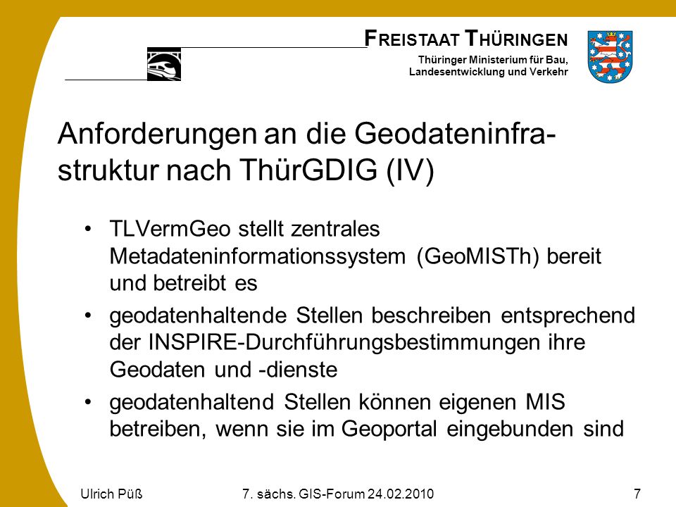 Anforderungen an die Geodateninfra-struktur nach ThürGDIG (IV)