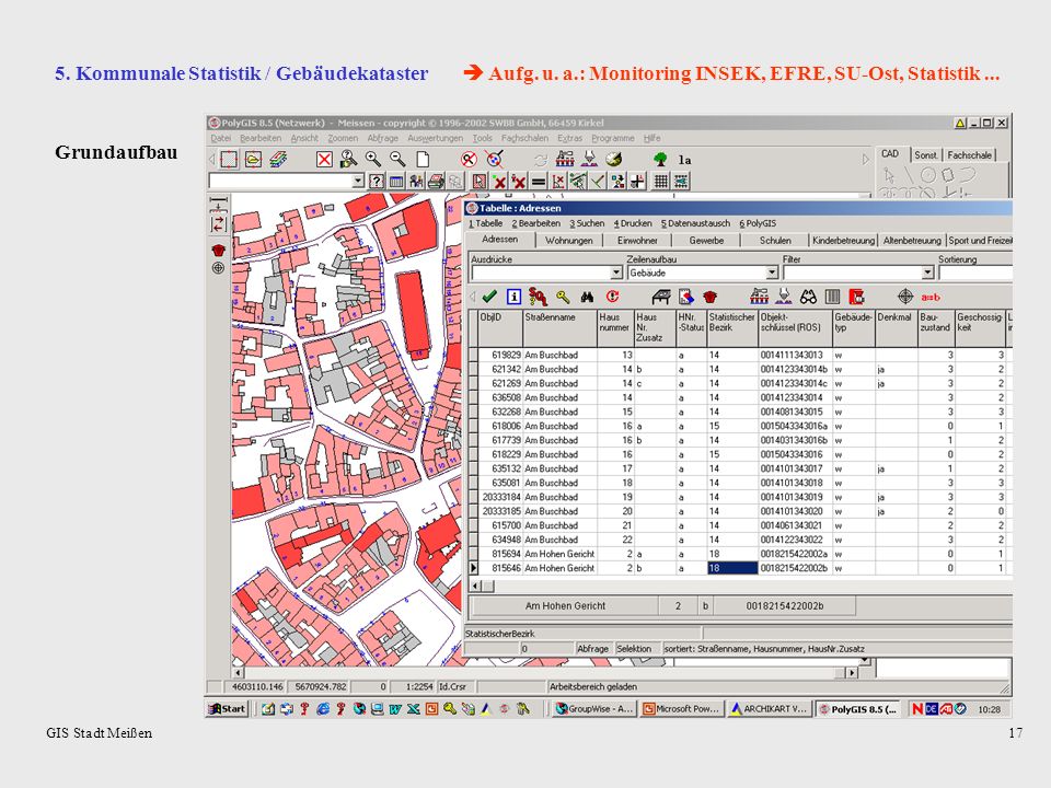  Aufg. u. a.: Monitoring INSEK, EFRE, SU-Ost, Statistik ...