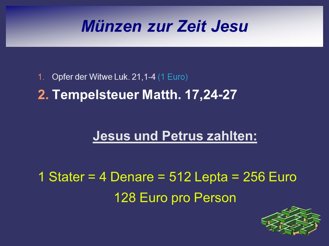 Jesus und Petrus zahlten: