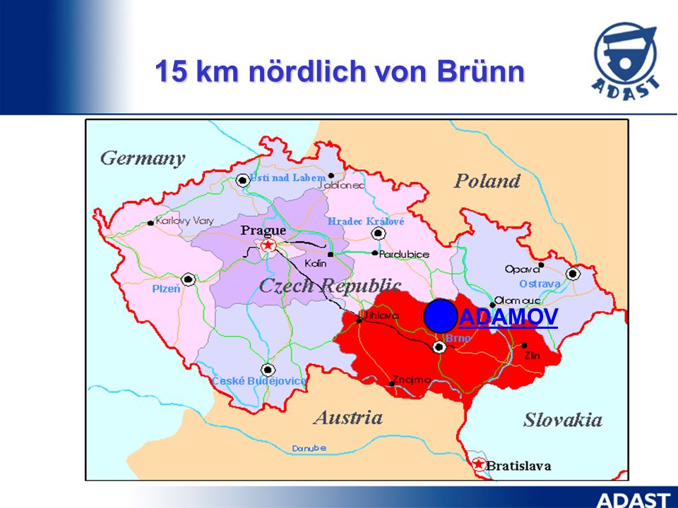 15 km nördlich von Brünn ADAMOV