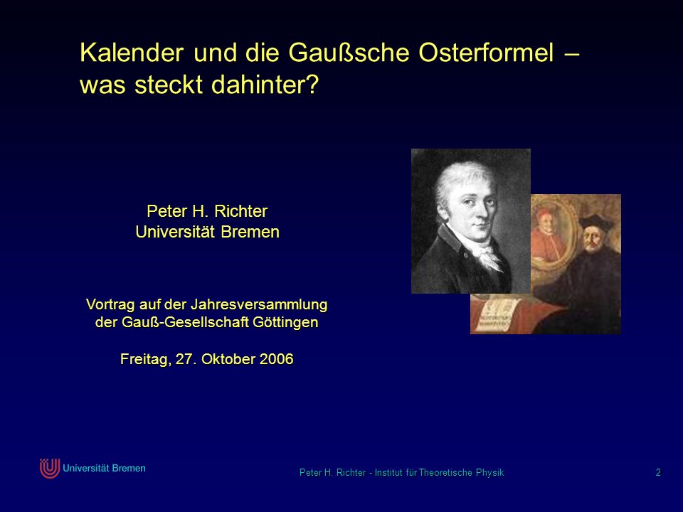 Kalender und die Gaußsche Osterformel – was steckt dahinter