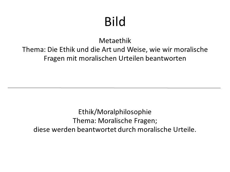 Bild Metaethik. Thema: Die Ethik und die Art und Weise, wie wir moralische Fragen mit moralischen Urteilen beantworten.