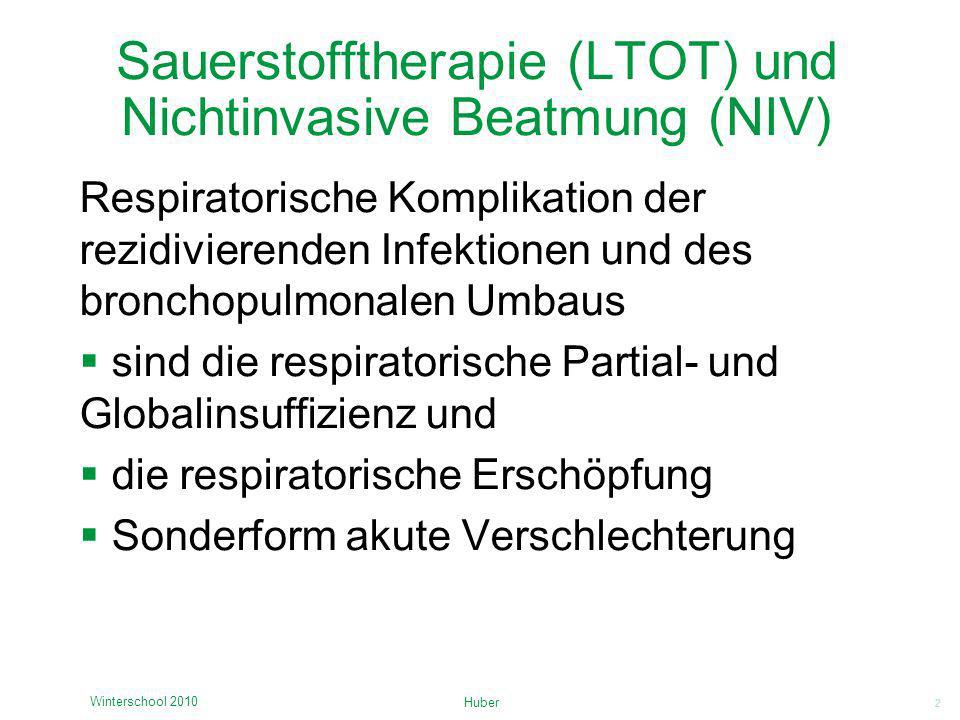 Sauerstofftherapie (LTOT) und Nichtinvasive Beatmung (NIV)