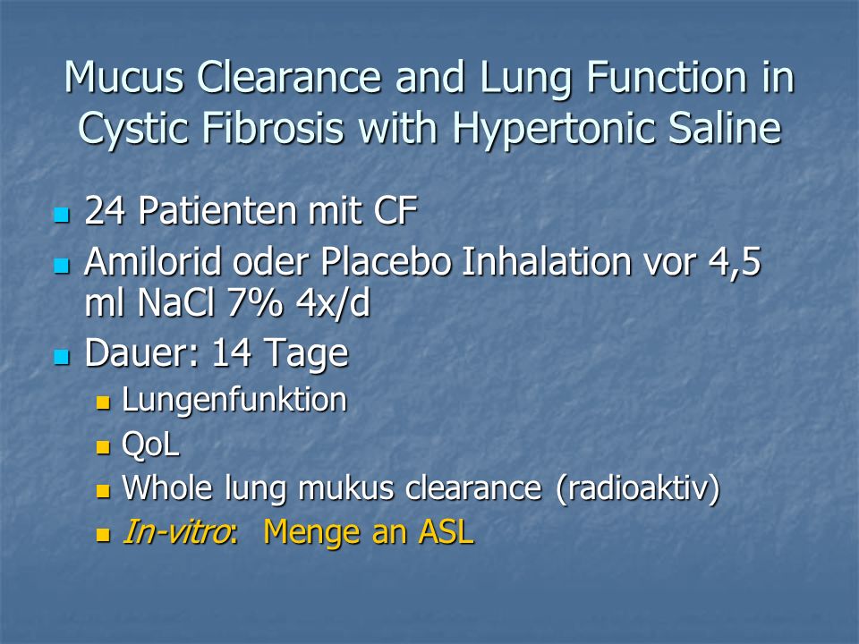 Mucus Clearance and Lung Function in Cystic Fibrosis with Hypertonic Saline
