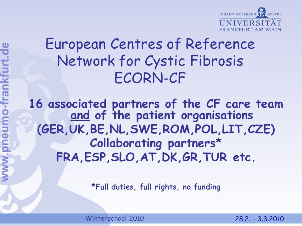 European Centres of Reference Network for Cystic Fibrosis ECORN-CF