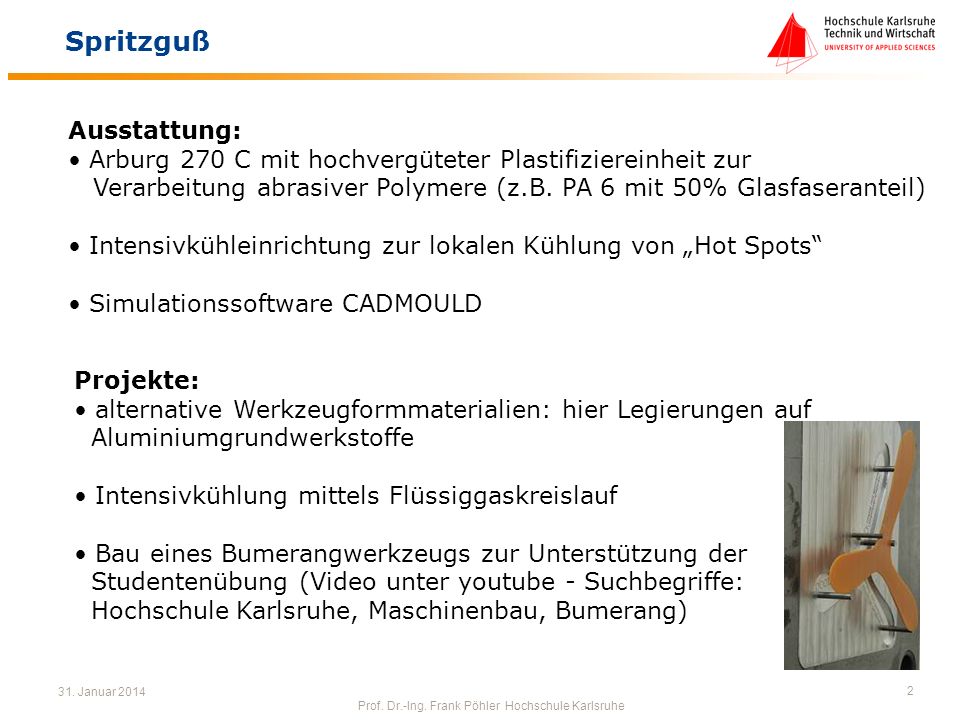 Prof. Dr.-Ing. Frank Pöhler Hochschule Karlsruhe