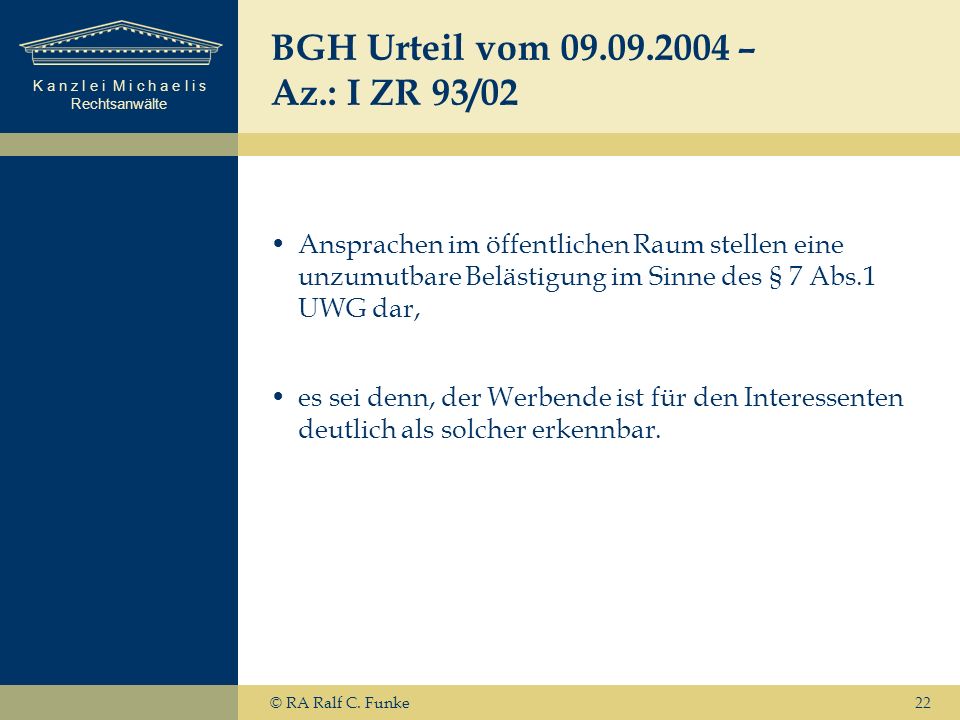 BGH Urteil vom – Az.: I ZR 93/02