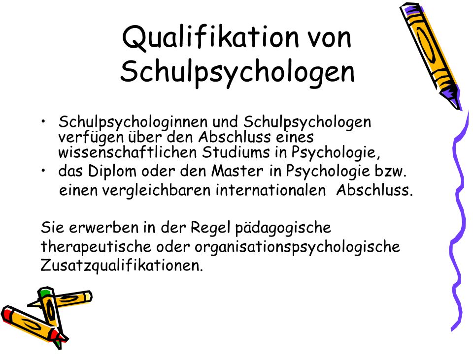 Qualifikation von Schulpsychologen