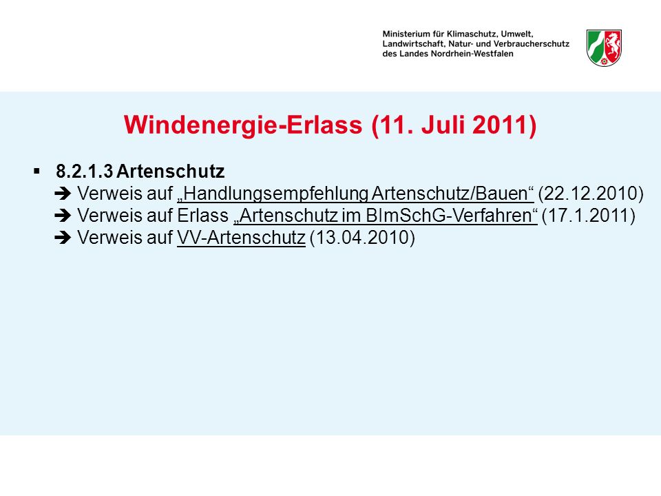 Windenergie-Erlass (11. Juli 2011)