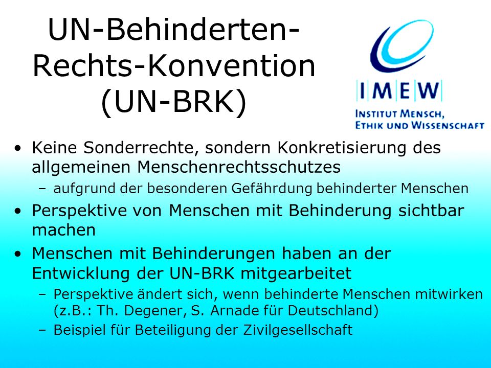 UN-Behinderten-Rechts-Konvention (UN-BRK)