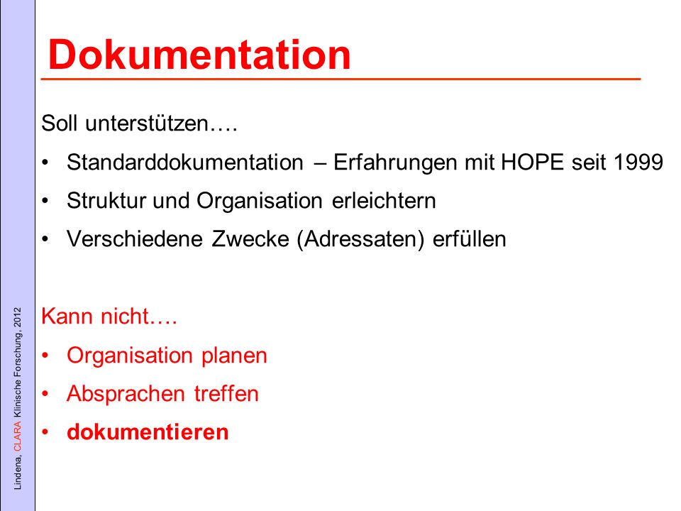 Dokumentation Soll unterstützen….