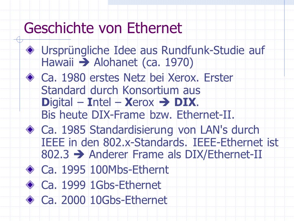 Geschichte von Ethernet