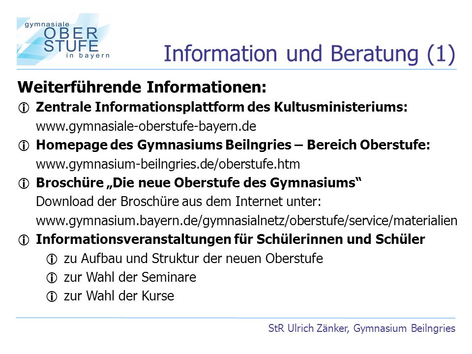 Information und Beratung (1)