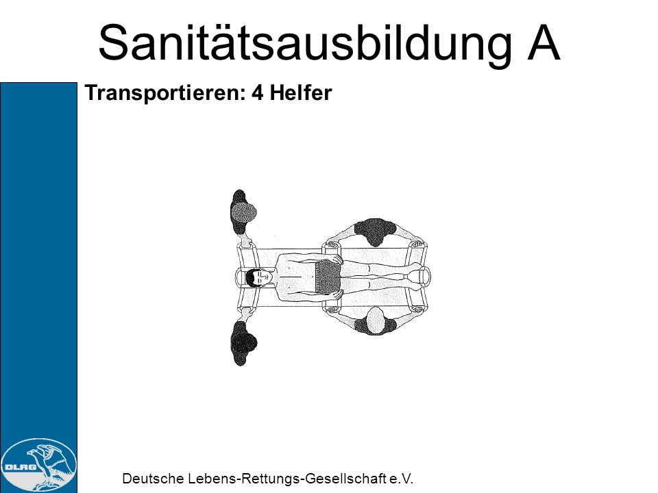 Sanitätsausbildung A Transportieren: 4 Helfer