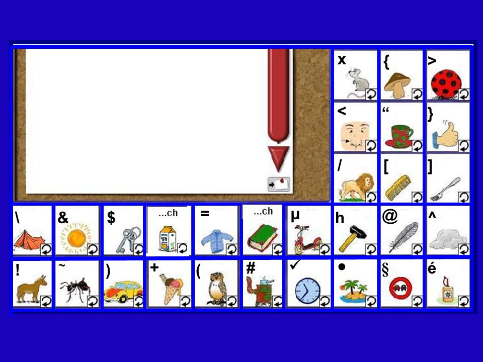 x { > < } / [ ] = µ \ & $ ^ ~ + #  ● ! ) ( § é