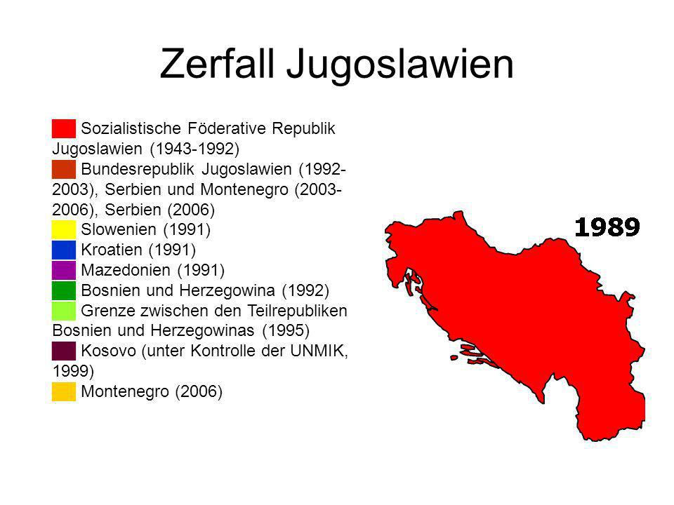 Zerfall Jugoslawien ██ Sozialistische Föderative Republik Jugoslawien ( )