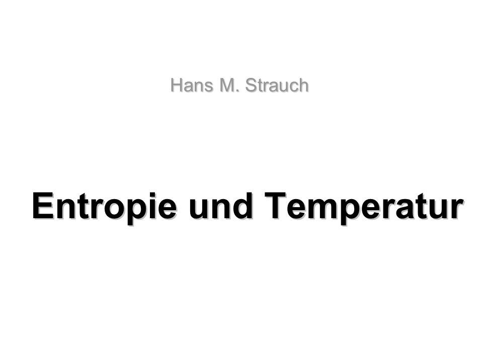 Entropie und Temperatur