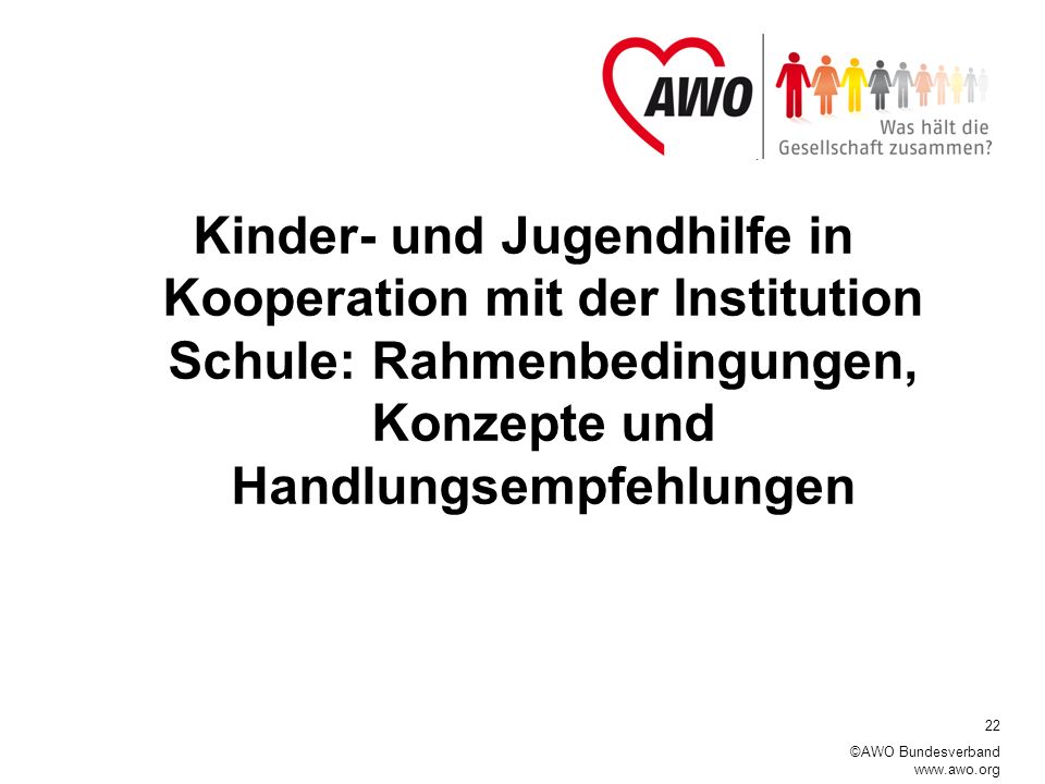 Kinder- und Jugendhilfe in Kooperation mit der Institution Schule: Rahmenbedingungen, Konzepte und Handlungsempfehlungen