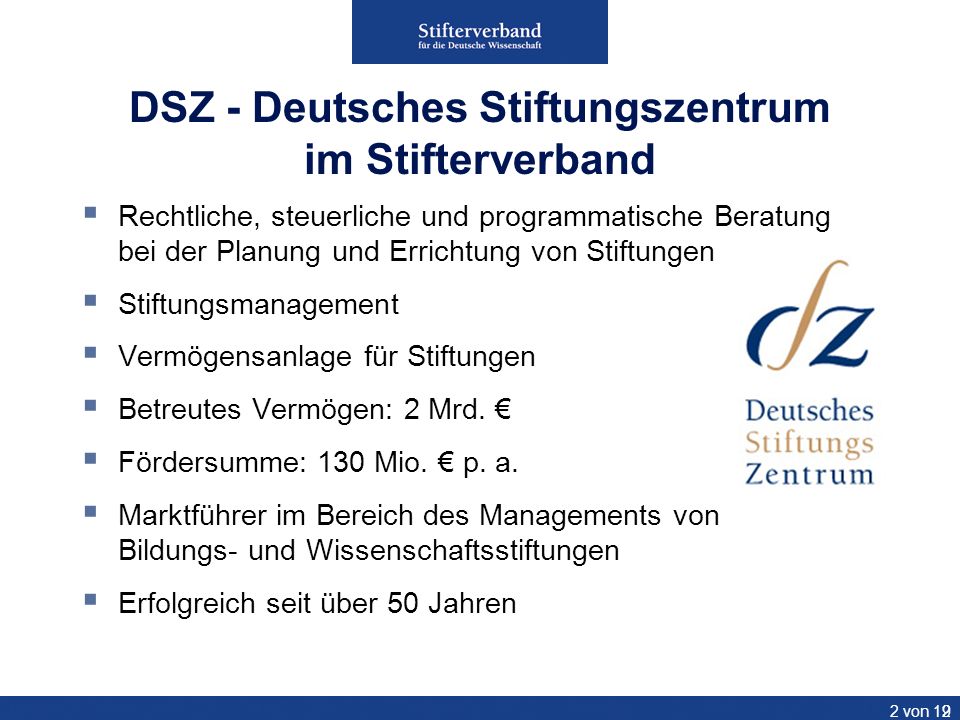 DSZ - Deutsches Stiftungszentrum im Stifterverband