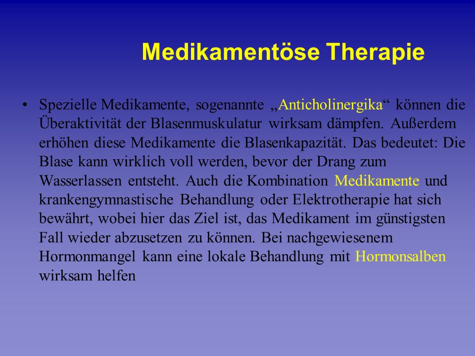 Medikamentöse Therapie