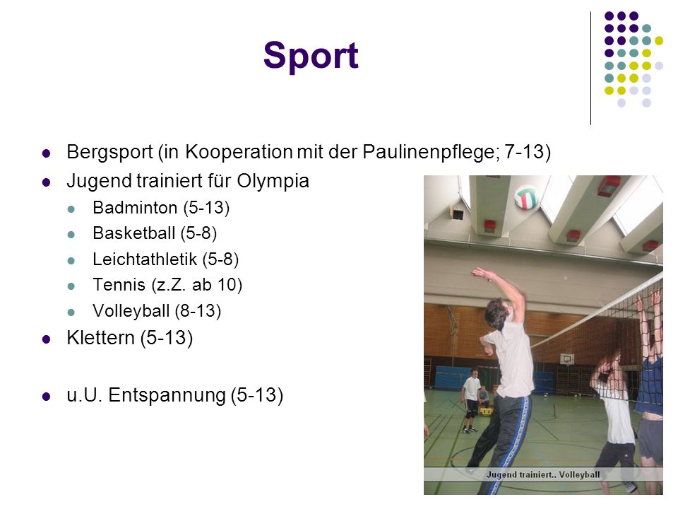 Sport Bergsport (in Kooperation mit der Paulinenpflege; 7-13)